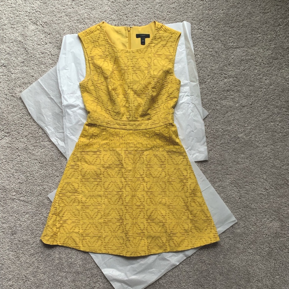 J Crew sleeveless dress crochet swing A line 0P XS